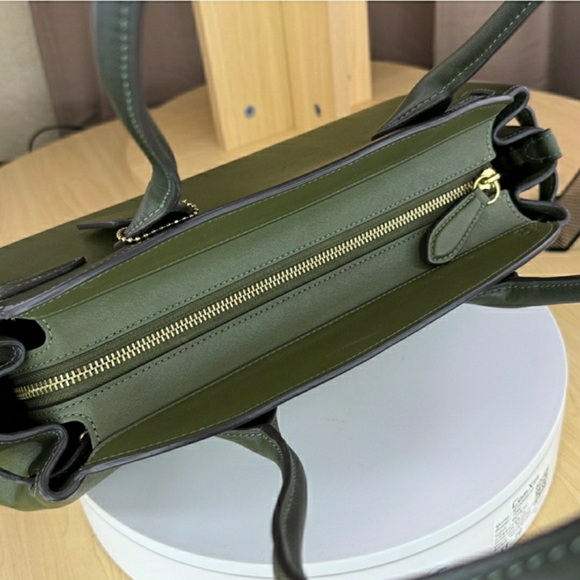 Coach Olive Green Leather Empire Carry All Shoulder Bag (NWOT) - Picture 10 of 16